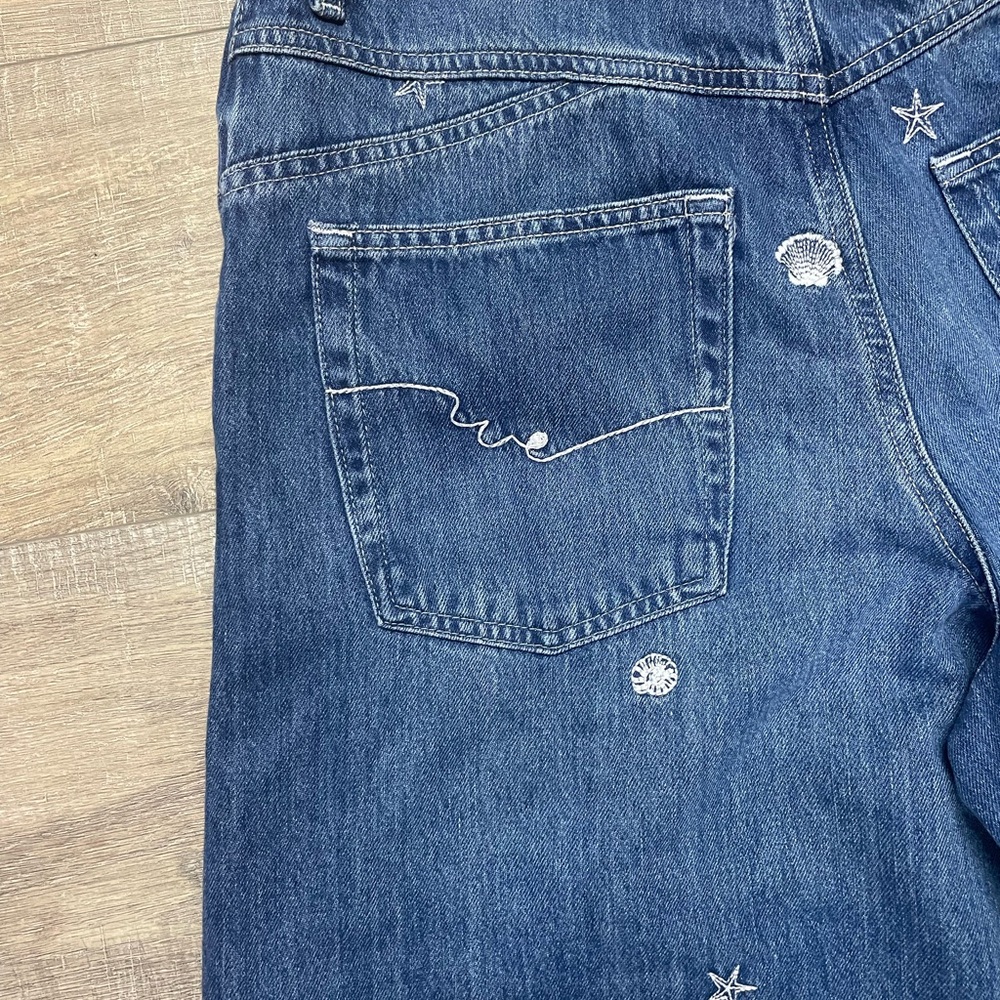 Free People Westward “Under the Sea” Embroidered Wide Barrel Jeans - Picture 7 of 7